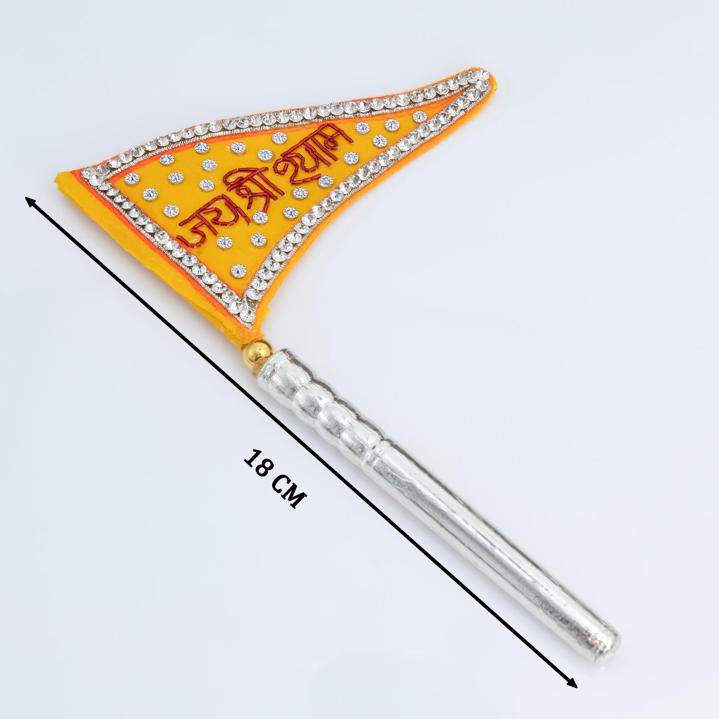 Pure Silver Jai Shree Shyam Baba Nishaan Flag Dhwaja For Worship