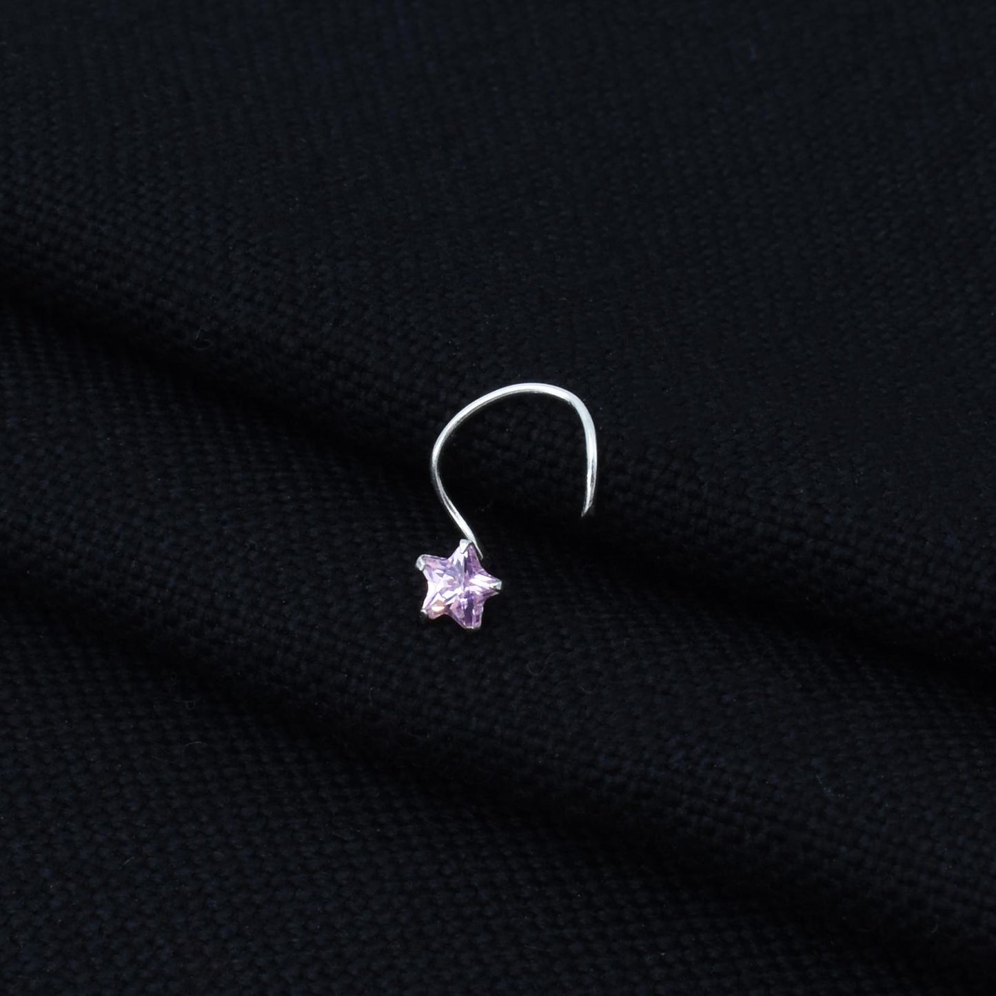 Silver Beautiful Lite Purple Gem Nosepin