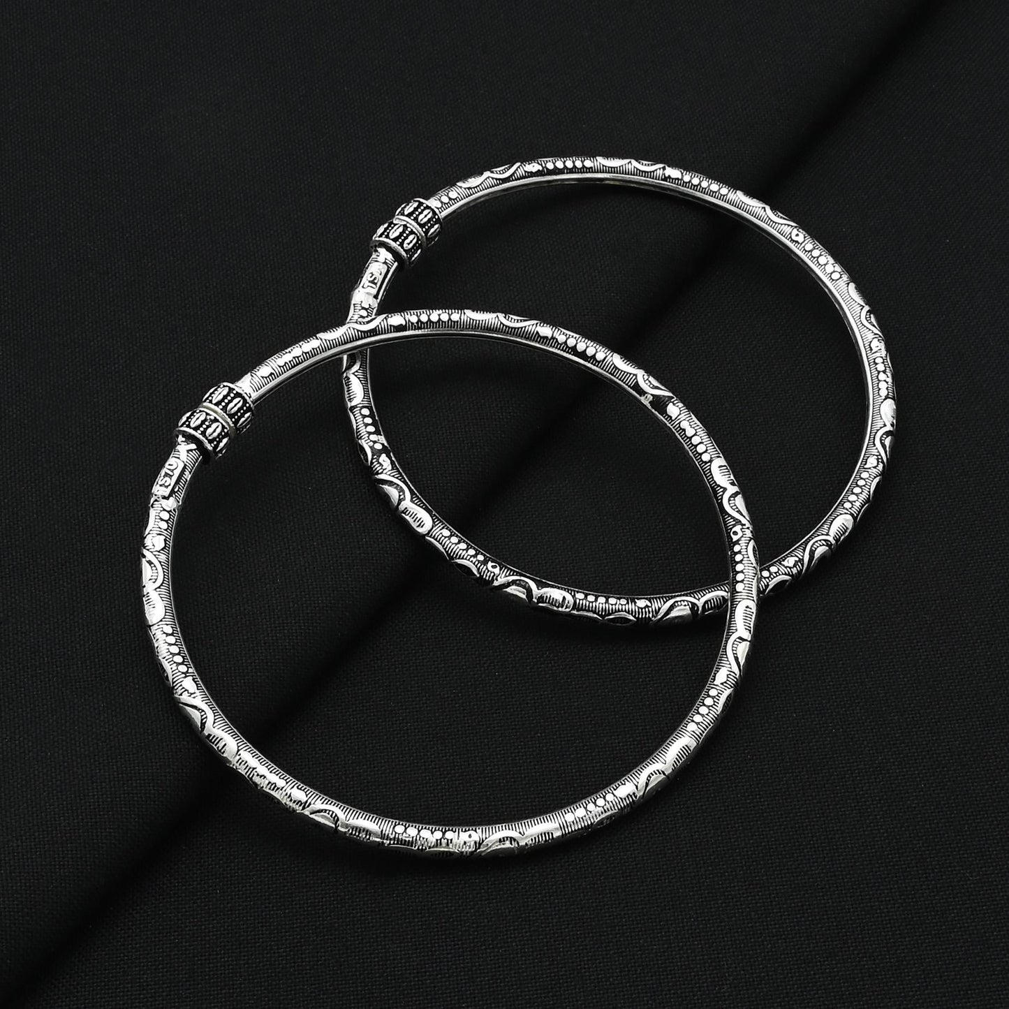 Charming silver kada payal for girls, showcasing a classic traditional design