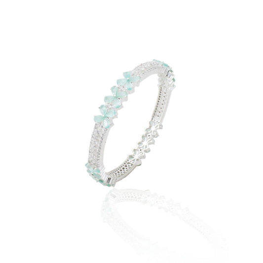 Silver White Minimal Gem Bangles