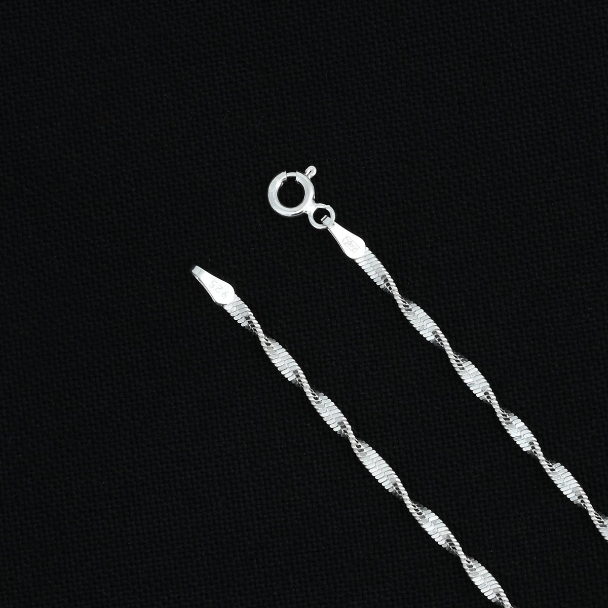 Stylish Spiral Curves Silver Chain for Women, Khushbhu Jewellers