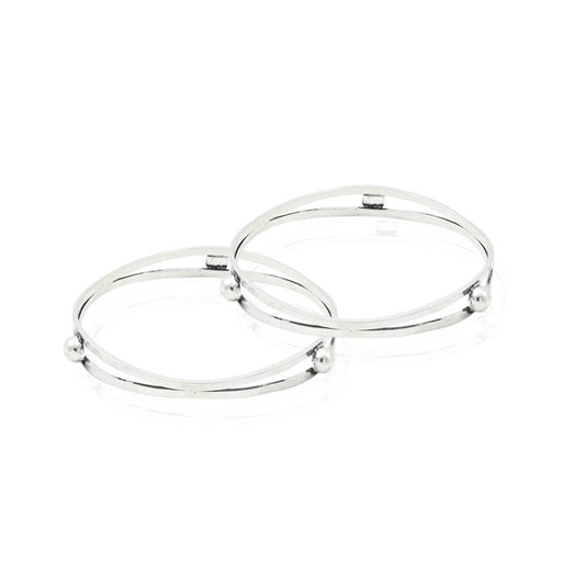 Silver Radical White Gems Bangles