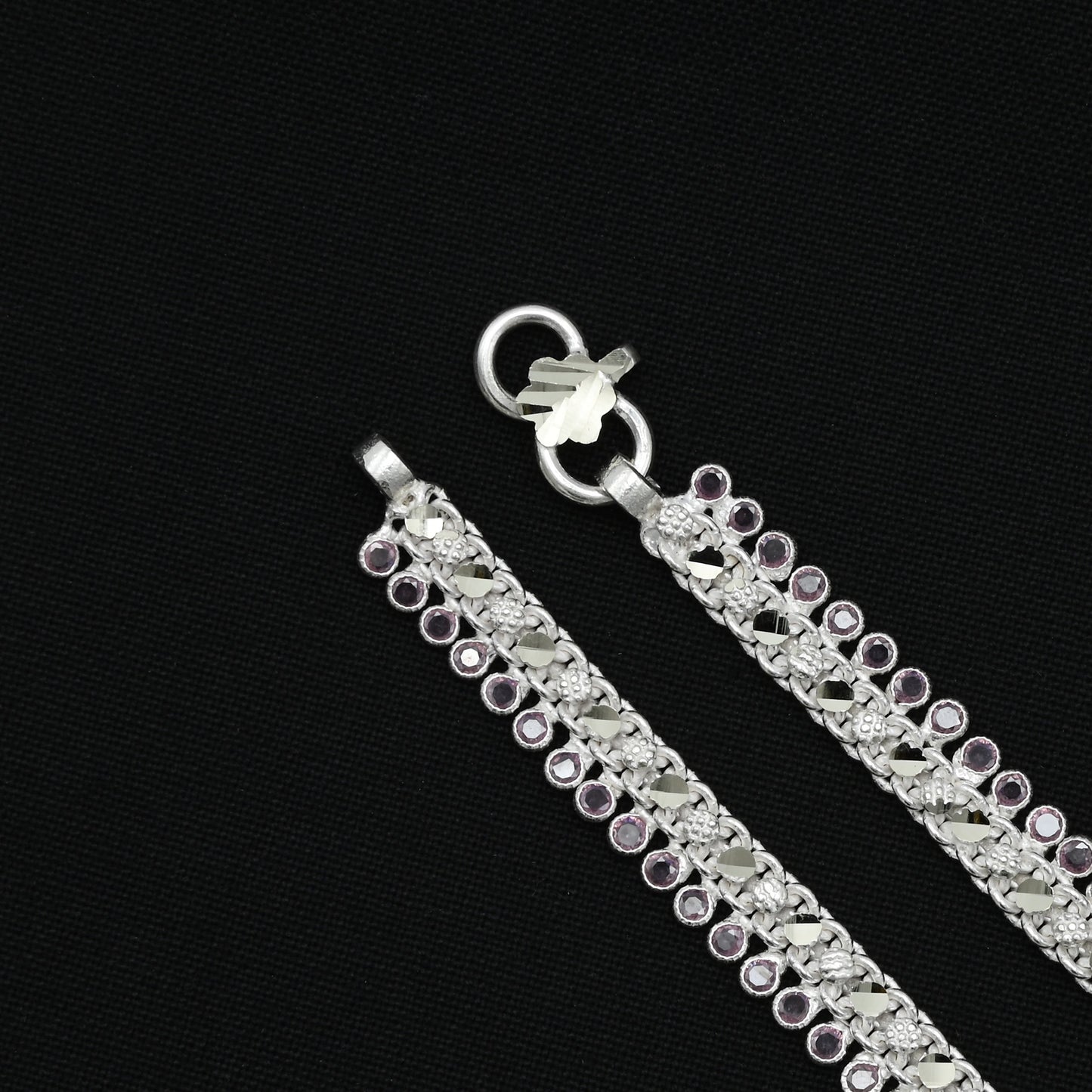 Charming silver anklet showcasing ethical gemstones, perfect for those seeking an eco-friendly luxury