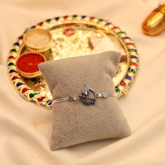 Leaf Charm Bracelet Silver Rakhi