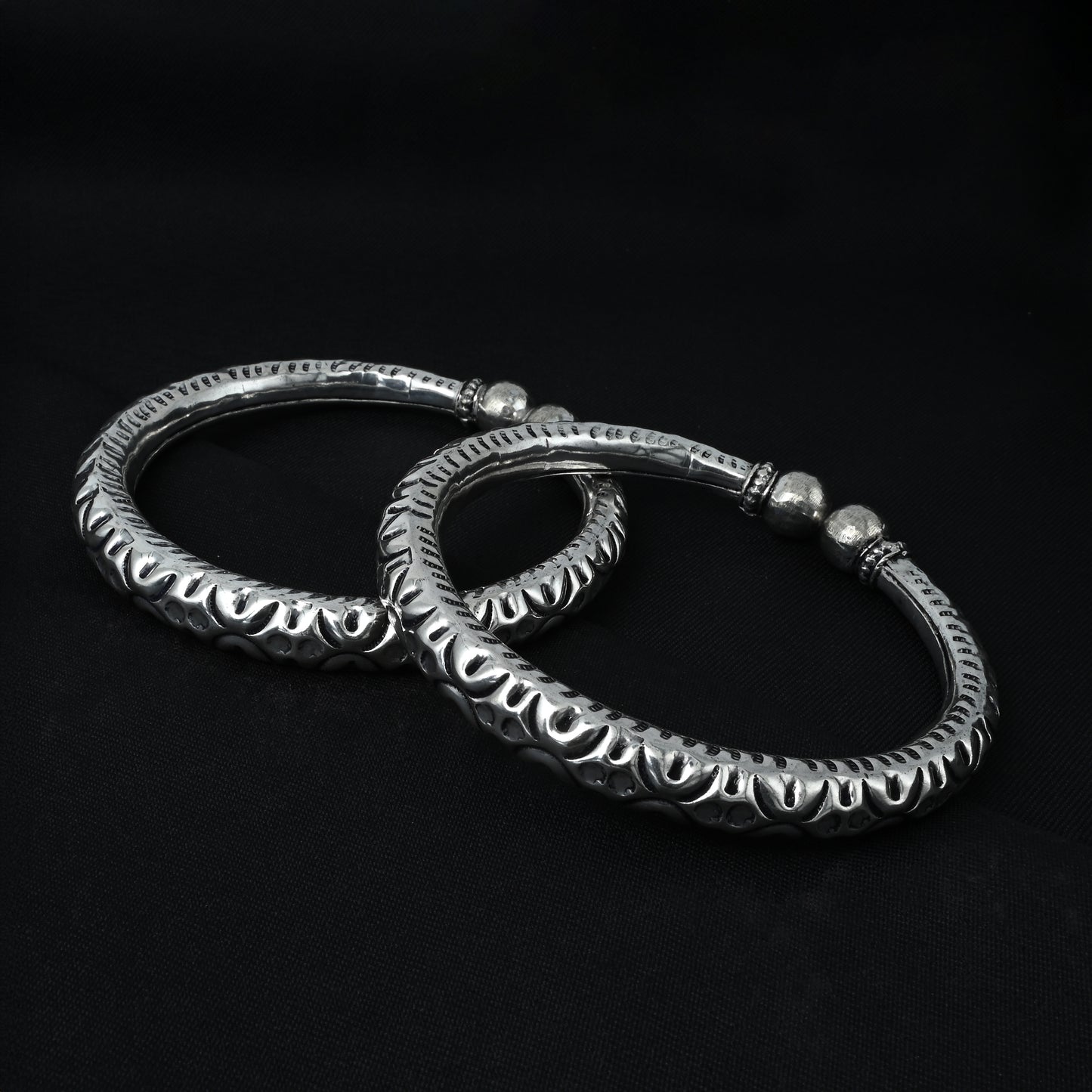 Floral Design Silver Kada Payal For Women's