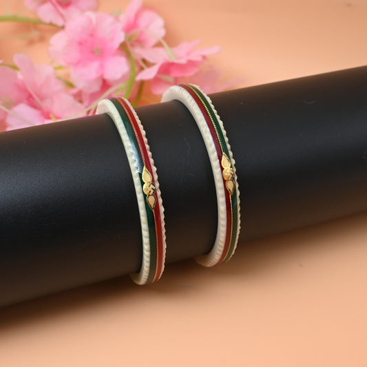 Gold Small Swastika Design Bangle Traditional Hindu Jewelry.