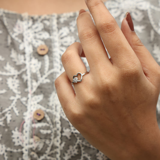 Classic Dual Heart Silver Ring