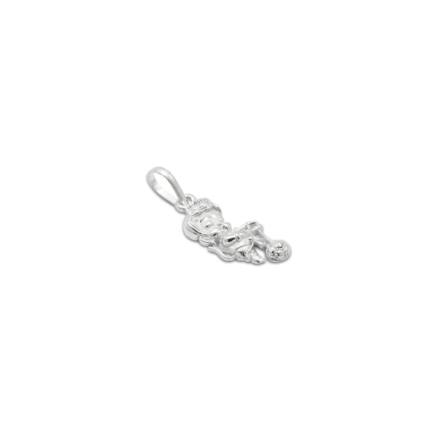 Elegant silver pendant with a detailed Little Hanuman Ji design and Gada