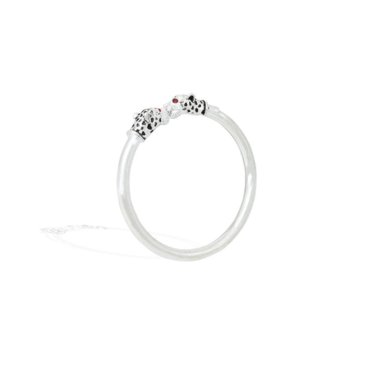 Silver boys' kada featuring a symbolized tiger design