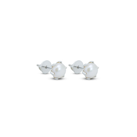 Simple and beautiful sterling silver earrings featuring pearl studs