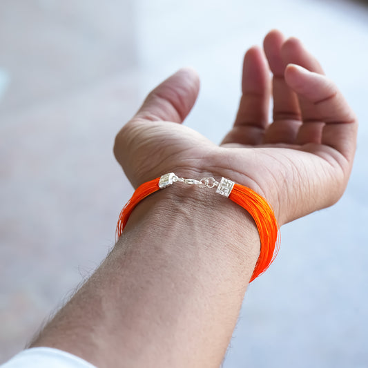 Silver Classic Orange Moli Bracelet for Him