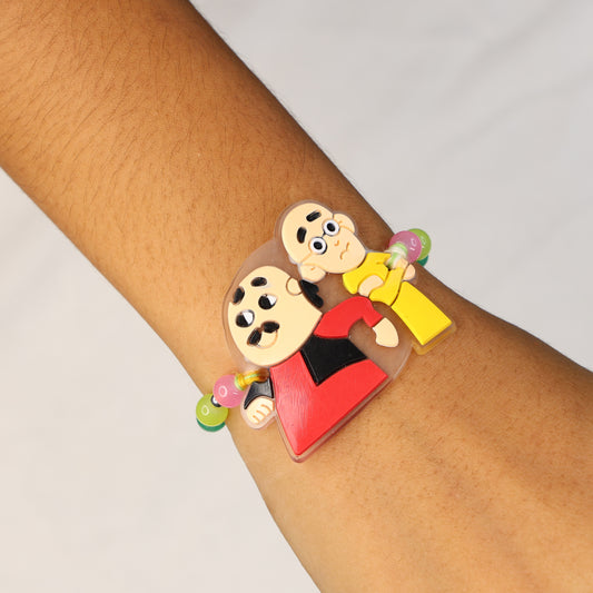 Motu Patlu Charm Silver Rakhi