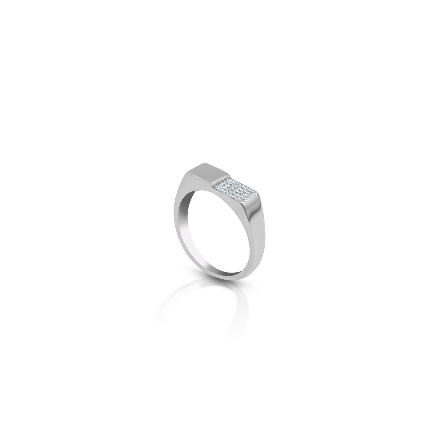 Minimalist silver band with gemstone for men