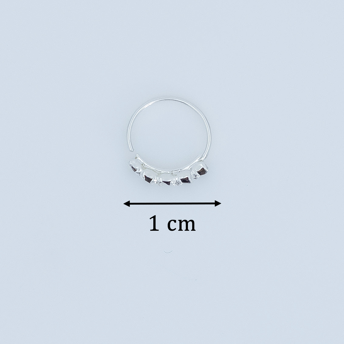 Black Stone Silver Nose Ring Elegant Nath Design