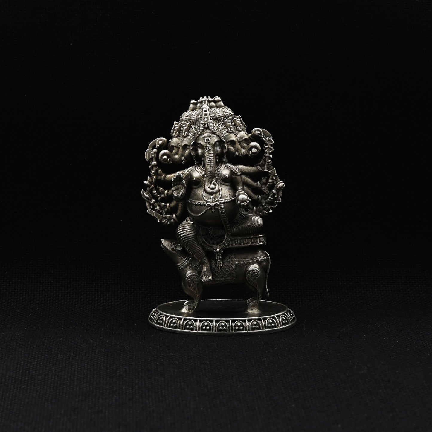 Premium silver Lord Ganesha idol with mouse, bringing peace, success, and positivity to any space.