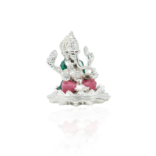 Handcrafted silver charming Ganesha idol, perfect for enhancing your space with grace and positive energy.