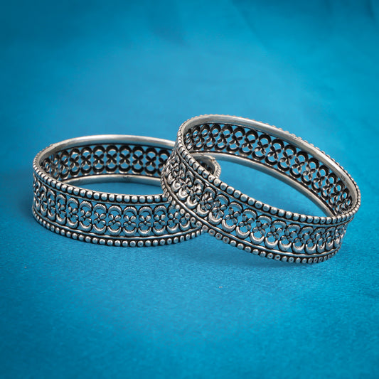 Stylish pure silver bangles for girls, designed to add a touch of sophistication and timeless charm