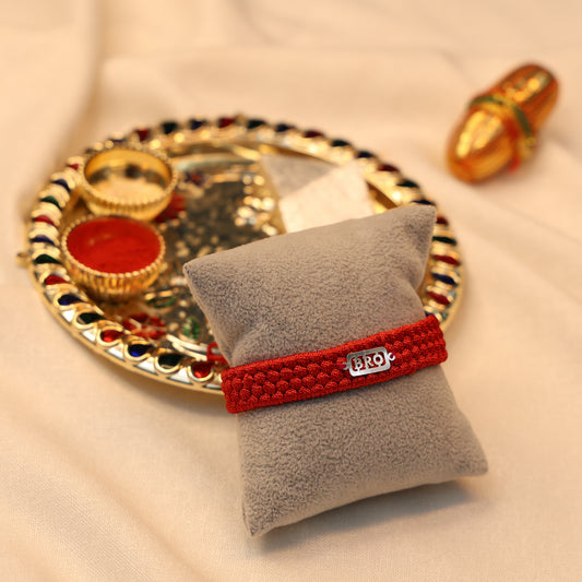 Trendy BRO Silver Rakhi Gift for Bhai