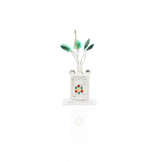 925 silver traditional Tulsi plant for religious worship and spiritual blessings