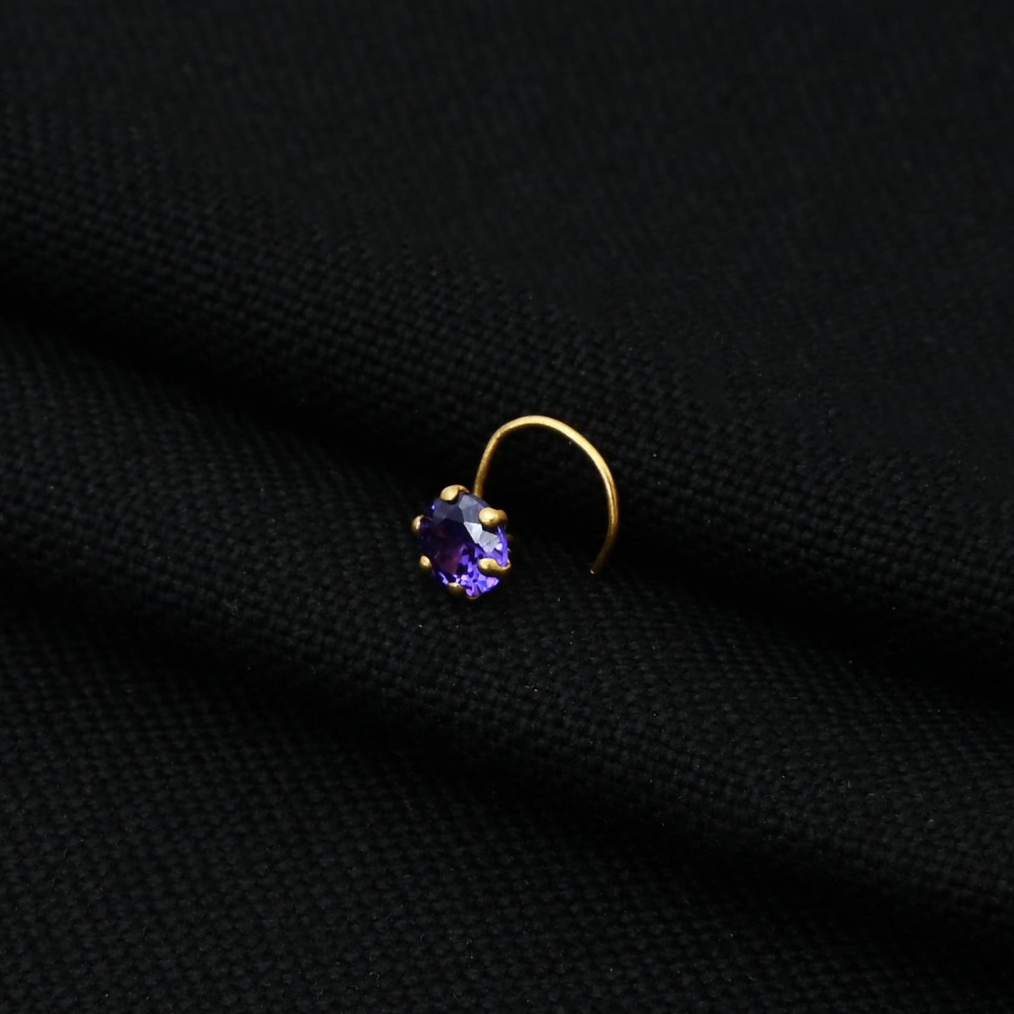 Beautiful Blue Gem Gold Nosepin