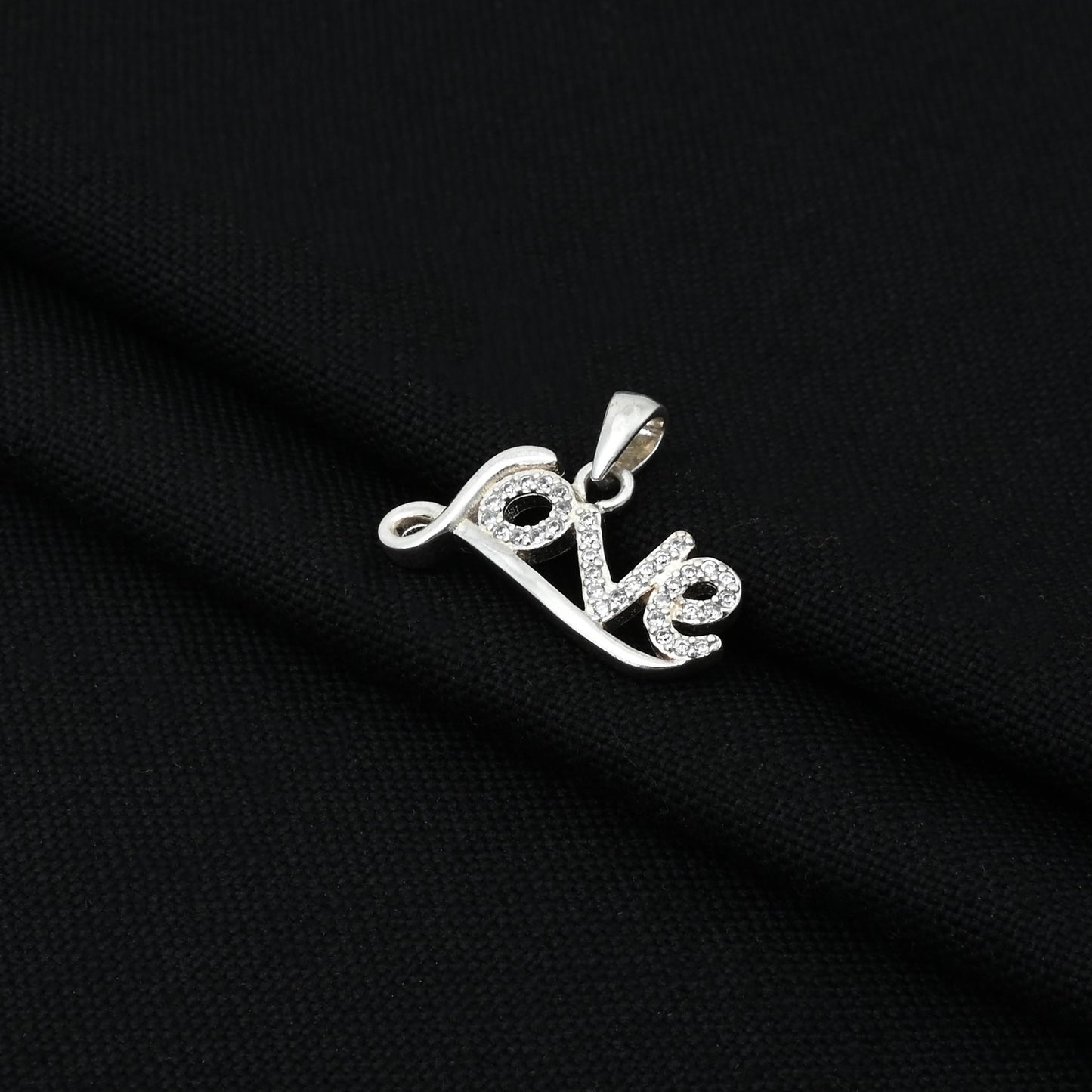 Stylish Silver Sterling Pendant in the Shape of a Love Symbol