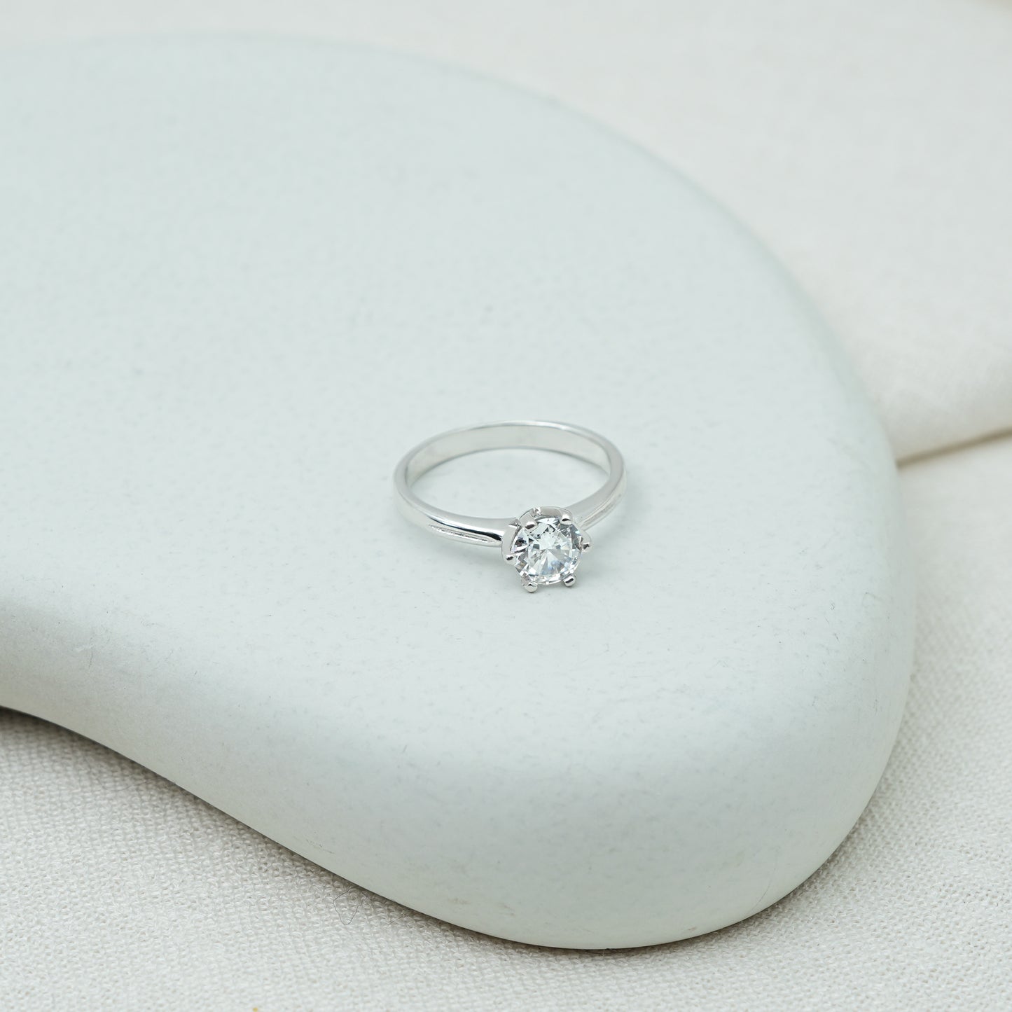 Silver Ring Featuring Center Stone