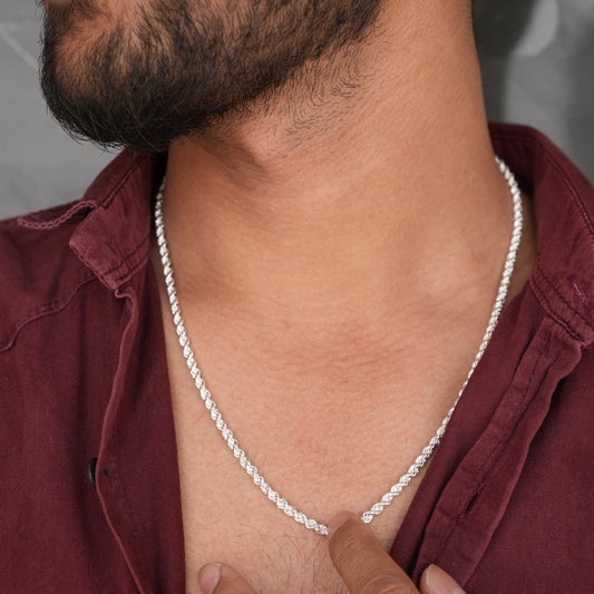 Silver Chain Classic Rope Twist Style