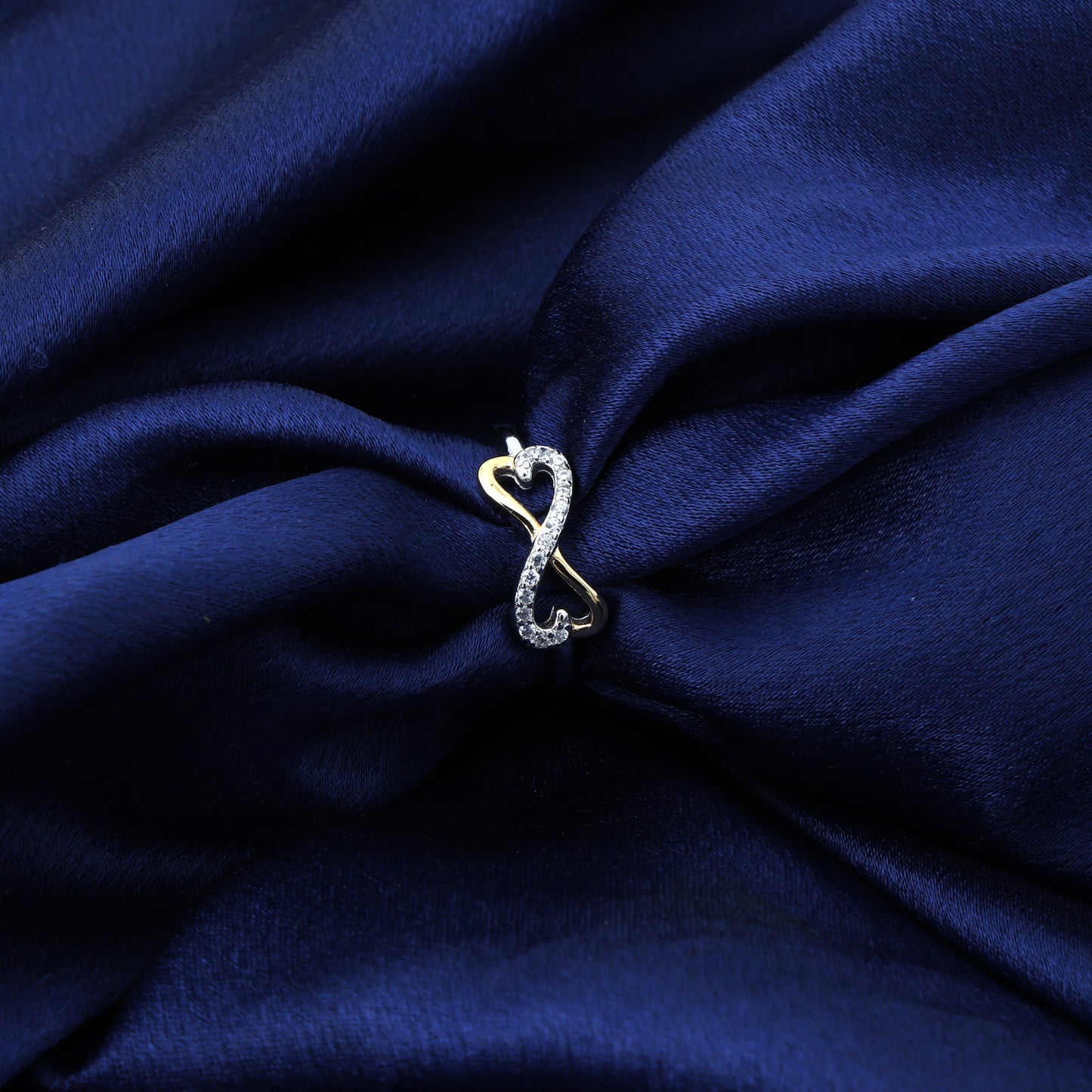 Twin Heart Infinity Silver Ring