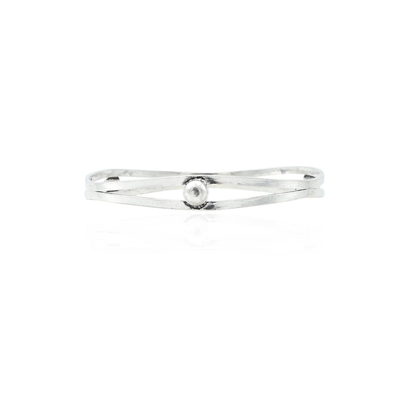 Silver Radical White Gems Bangles