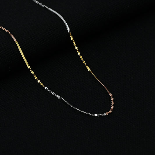 Trendy boys' chain with a mix of silver, bronze, and gold colors