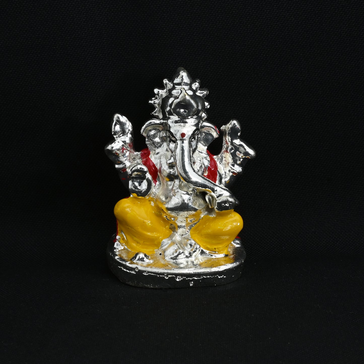 Elegant silver Gouri Nandan Ganesh idol, perfect for home decor and worship.
