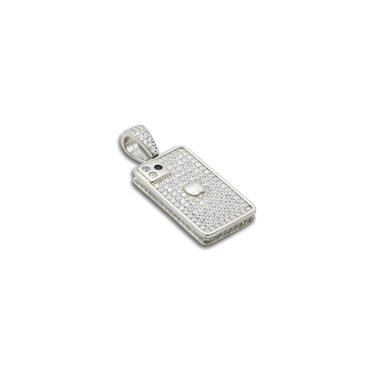 Sleek and modern silver iPhone 12 pendant, perfect for tech enthusiasts