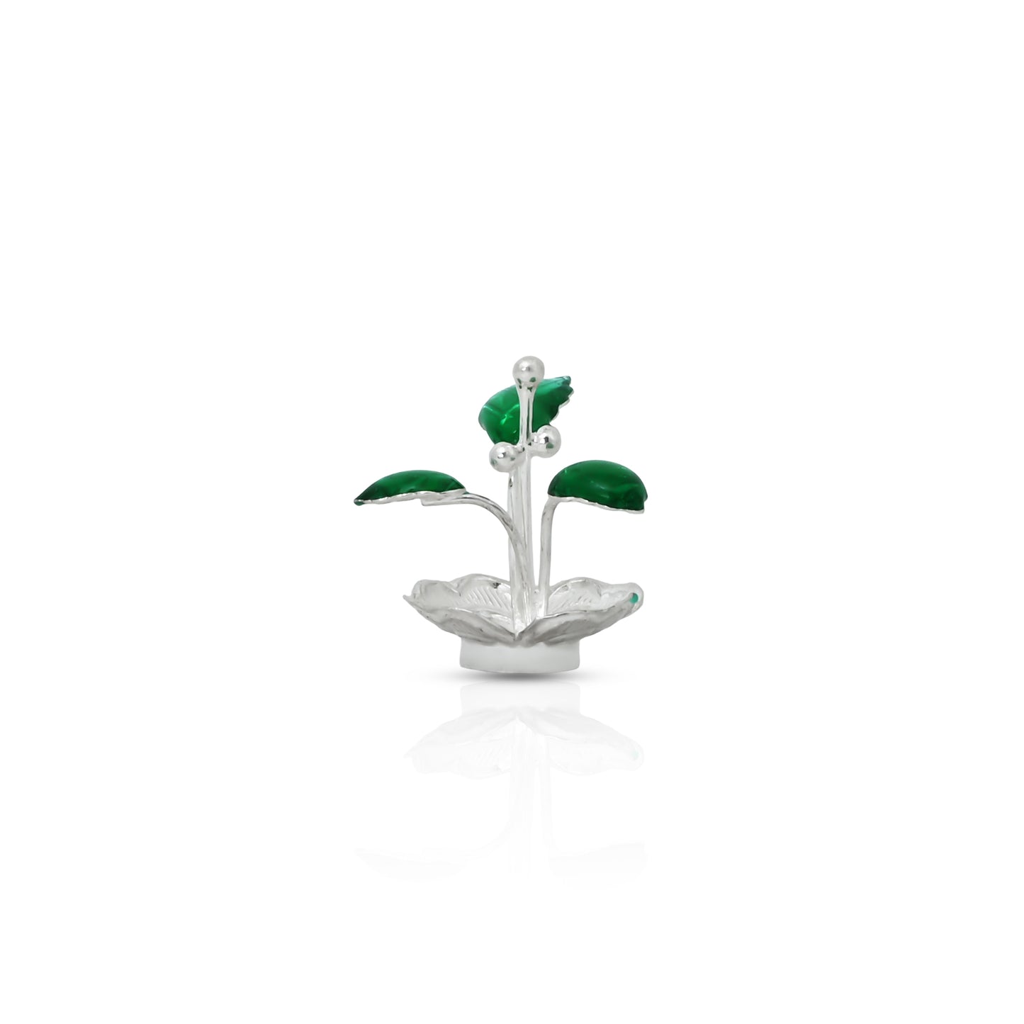 Exquisite silver Tulsi plant, perfect for bringing divine peace and spiritual harmony to your home