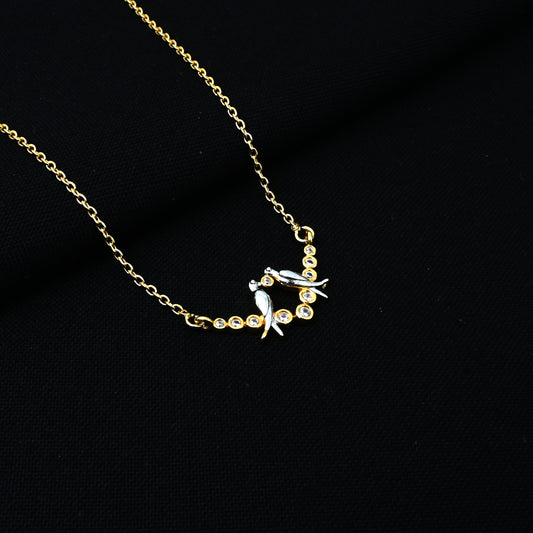 Premium Silver Gold-Plated Pendant – Stunning Design on Elegant Chain.