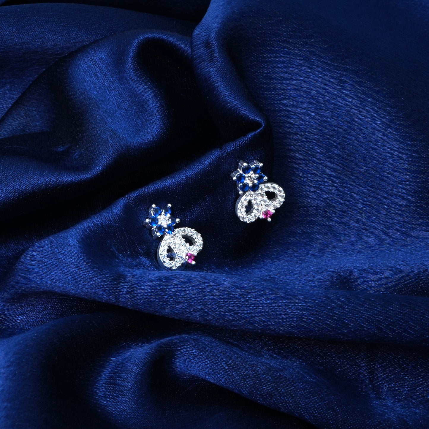Artistic Blue Stone Earring Design