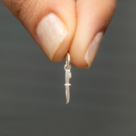 Silver Knife(chaku) Pendant With Chain