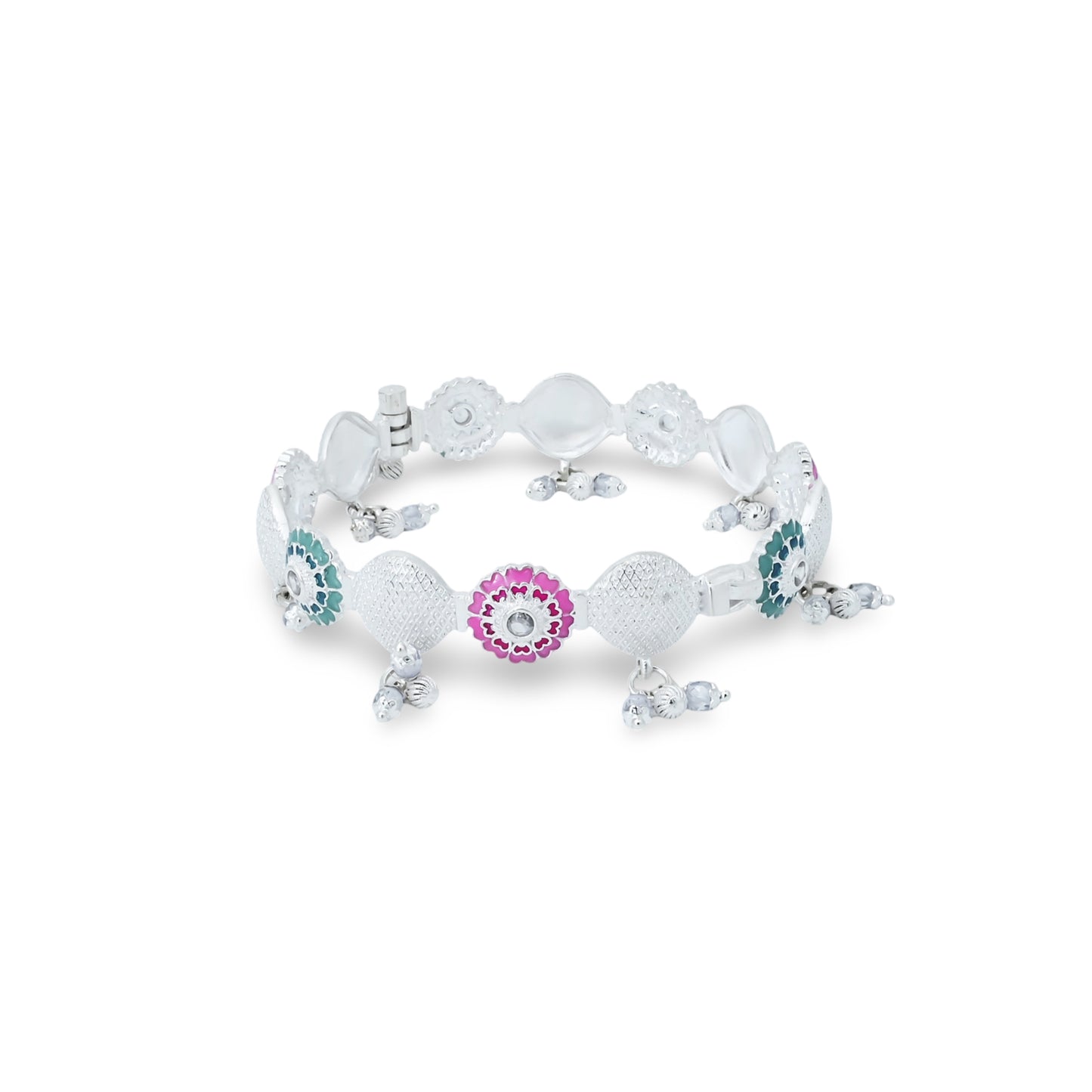 Charming silver kada payal, crafted with beautiful design for girls