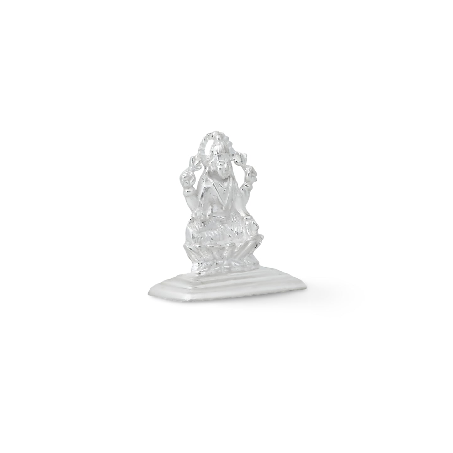 Handcrafted silver Maa Laxmi idol, ideal for spiritual worship and bringing good fortune to any space.