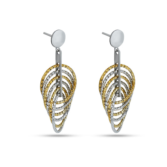 Elegant silver drop earrings with a tiered teardrop design