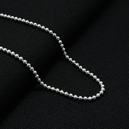 Elegant silver chain for girls featuring tiny, precious ball details