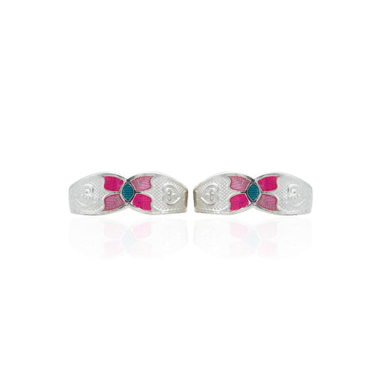 Silver Excellency Of Floral Toe Rings
