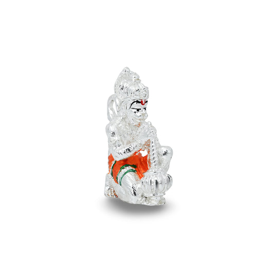 Exquisite silver Hanuman idol, perfect for enhancing your home with divine strength, protection, and blessings.