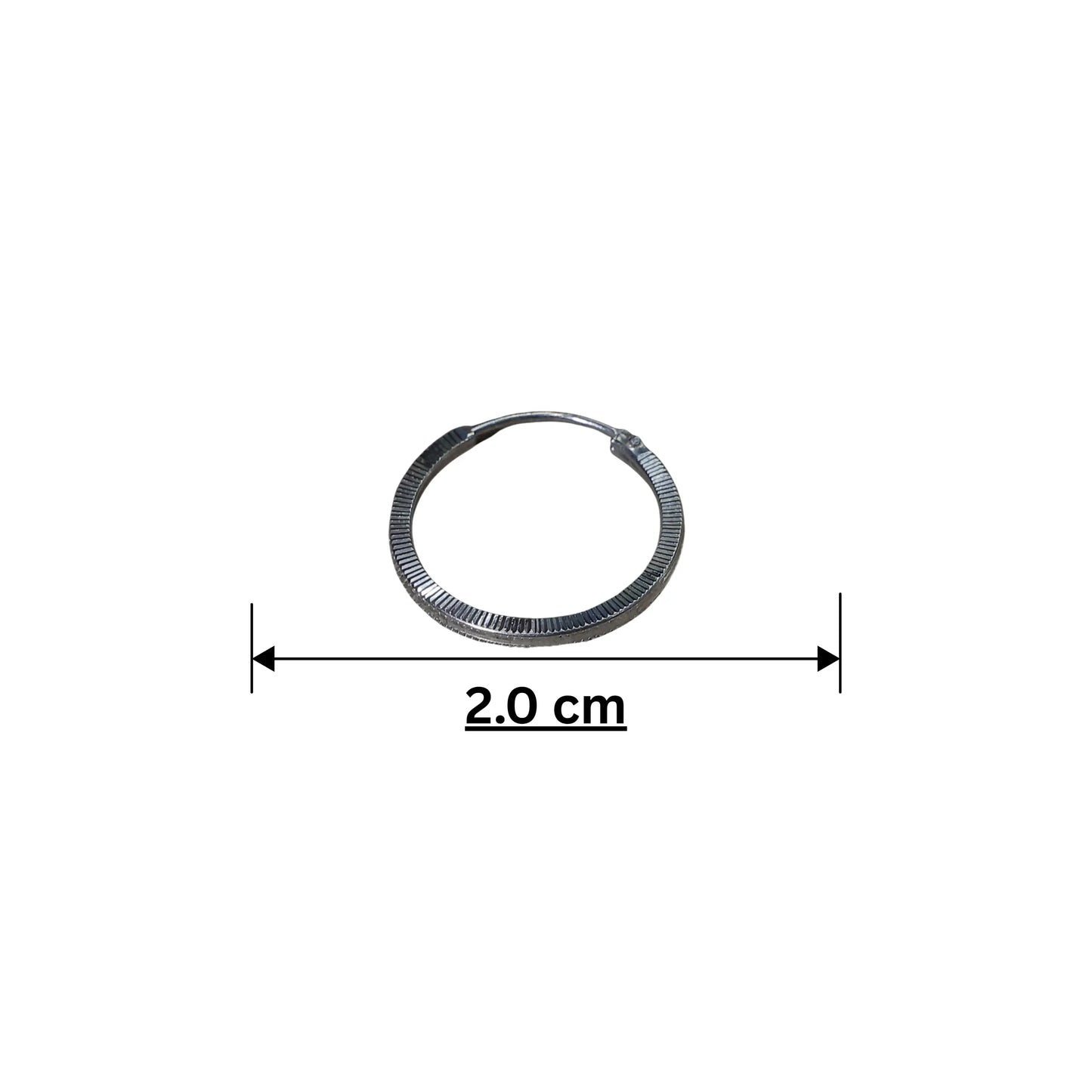 925 Sterling Silver Textured Hoop Earrings for Women