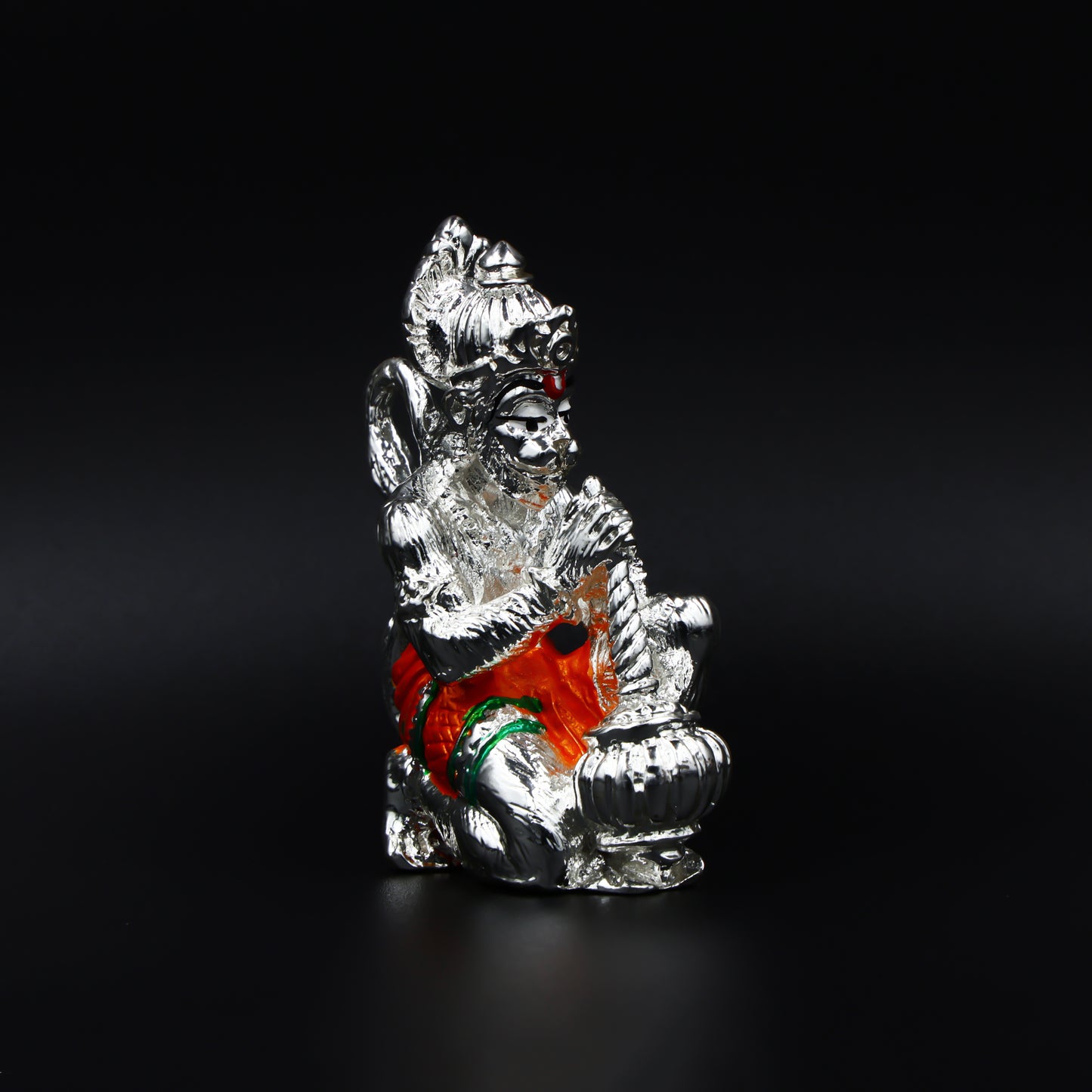 Premium silver Hanuman idol, bringing divine power and spiritual energy into your living space.