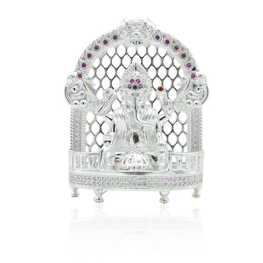 Exquisite pure silver Ganeshji idol, perfect for adding divine blessings and prosperity to your home