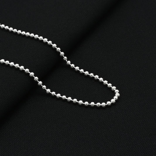 Elegant sterling silver chain for girls featuring shiny bead details