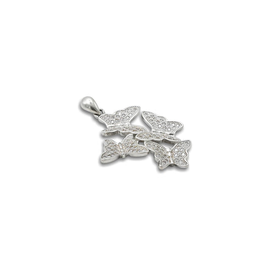 Sleek Silver Butterfly Pendant with a Shiny Finish