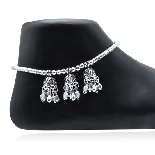 Authentic Rajasthani Silver Anklet for a Classic Traditional Look.