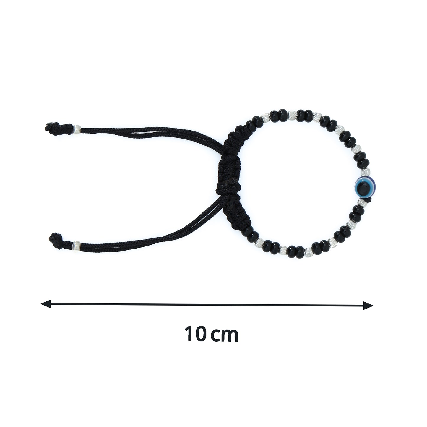 Silver Bead Evil Eye Dhaga Bracelet