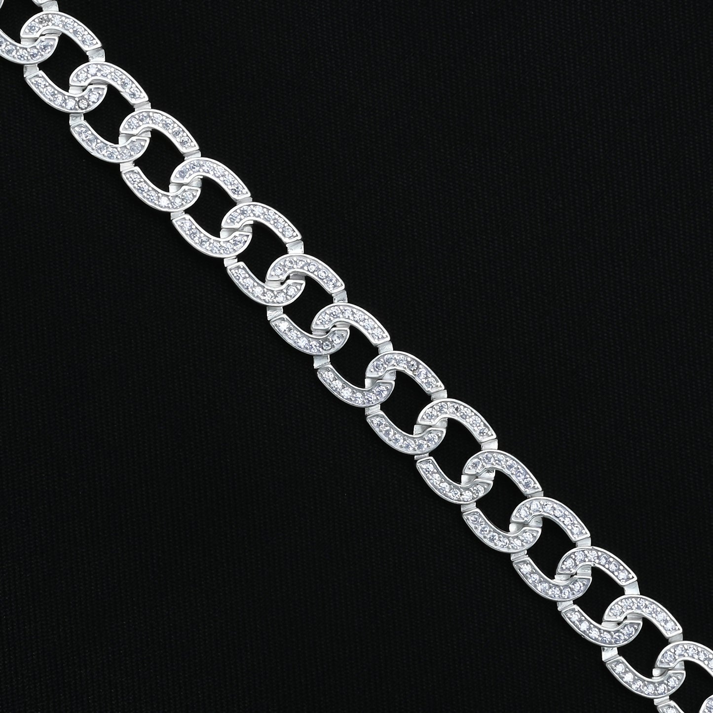 Sleek curb chain silver bracelet, perfect for men